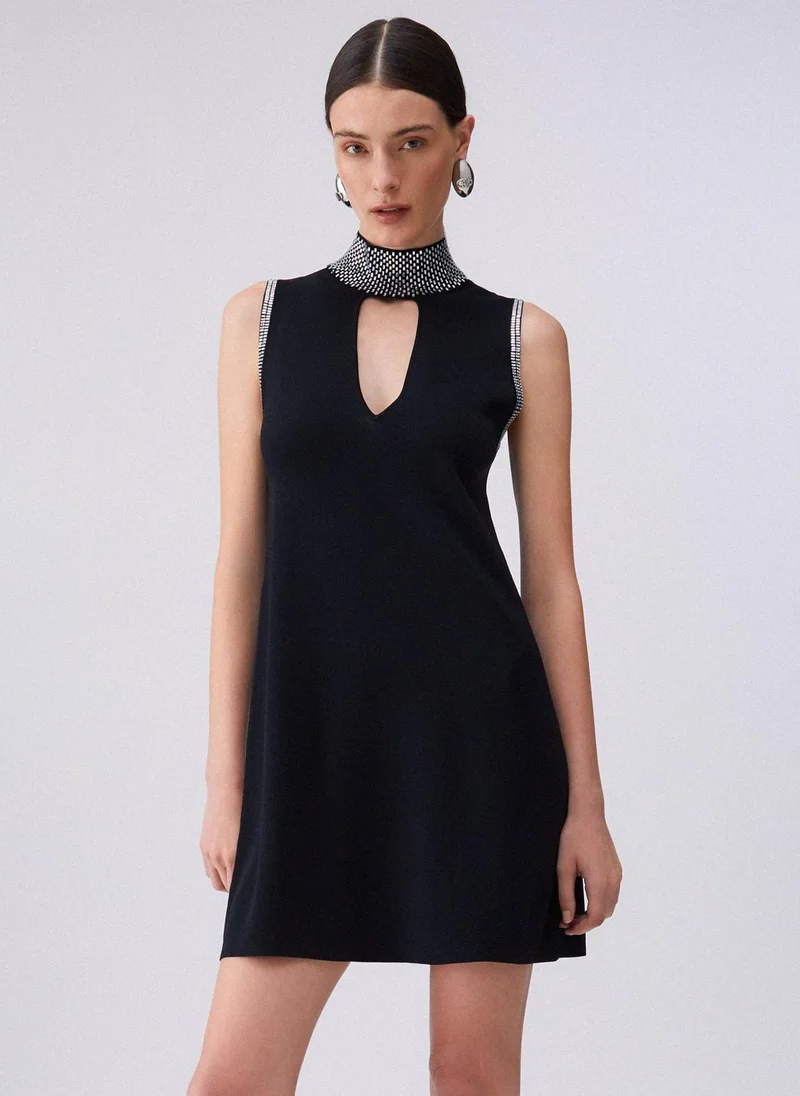 ليو جو Knit dress with rhinestones